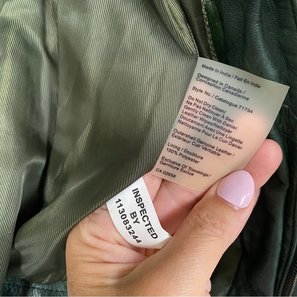 Rare rustic moss GREEN Danier leather jacket w equestrian moto timeless style - Picture 11 of 16
